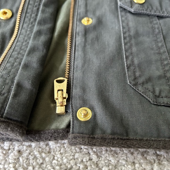 Resin-coated twill field jacket anorak olive green - Picture 10 of 10